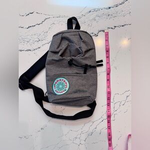 New Trulieve Sling Backpack Gray Crossbody Bag Grateful Nature Patch Streetwear
